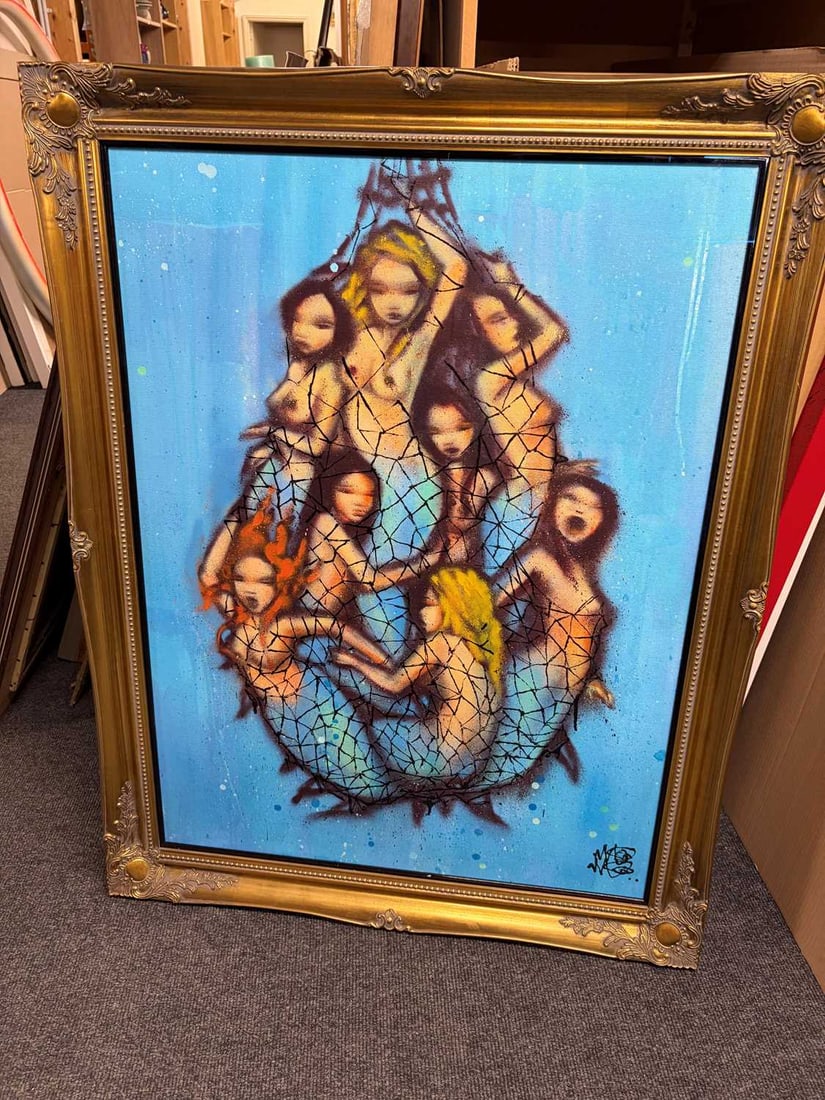 Mark Brassington aka 'Mau Mau' (British, contemporary) Mermaids in a net - 10