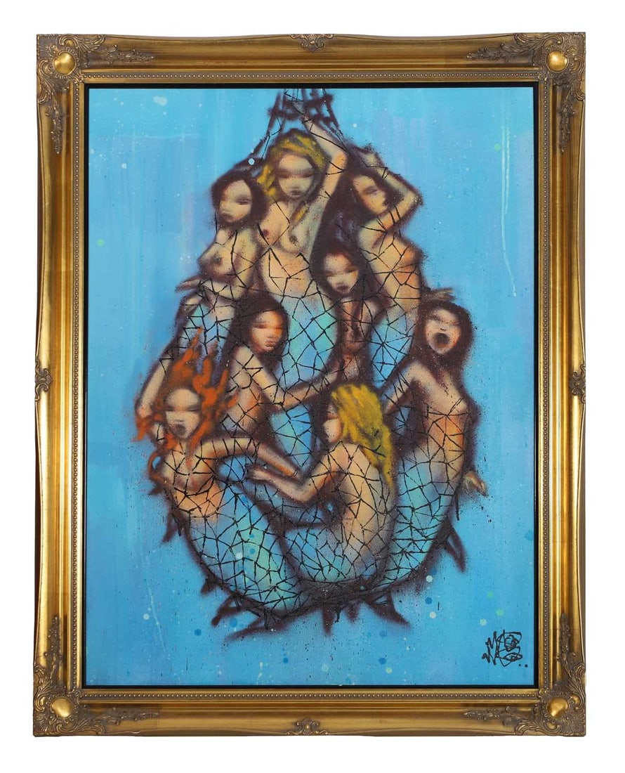 Mark Brassington aka 'Mau Mau' (British, contemporary) Mermaids in a net - 2