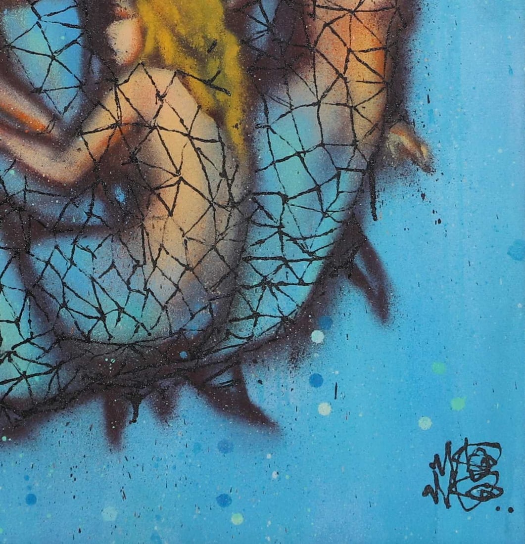 Mark Brassington aka 'Mau Mau' (British, contemporary) Mermaids in a net - 3
