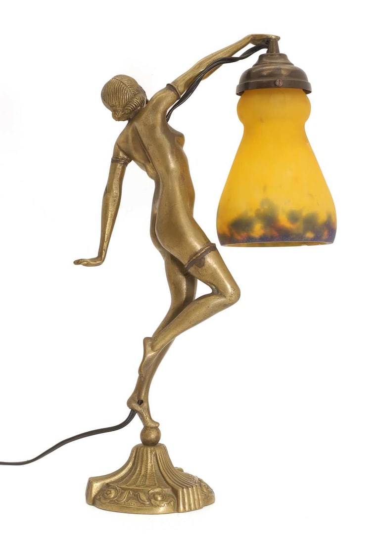 A Muller Frères Art Nouveau figural table lamp, circa 1930, - 3