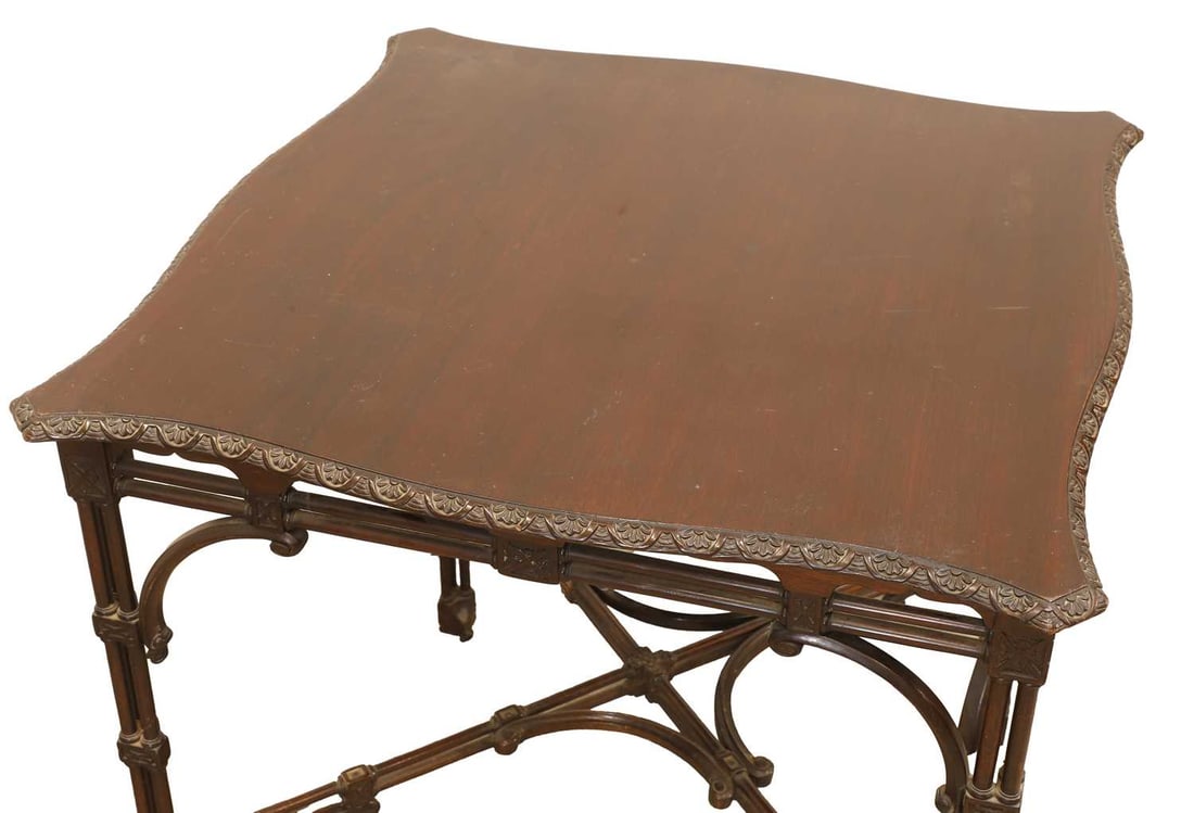 A Chippendale style mahogany occasional table, circa 1890, by Edwards & Roberts, - 2