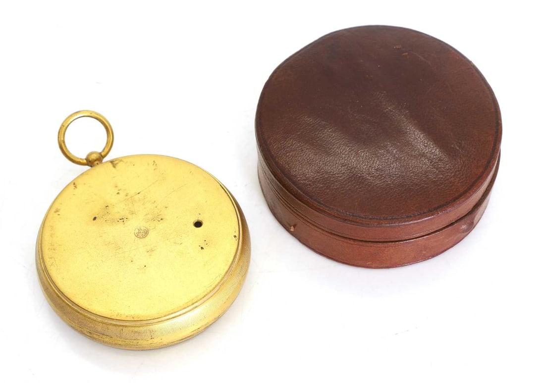 A French gilt metal pocket barometer, circa 1880, - 2