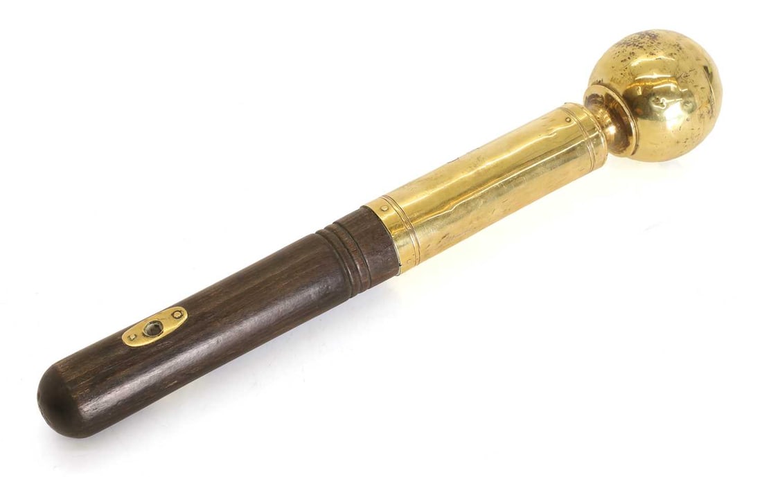 A gilt metal and wooden tipstaff, 18th century / 19th century and later, - 2