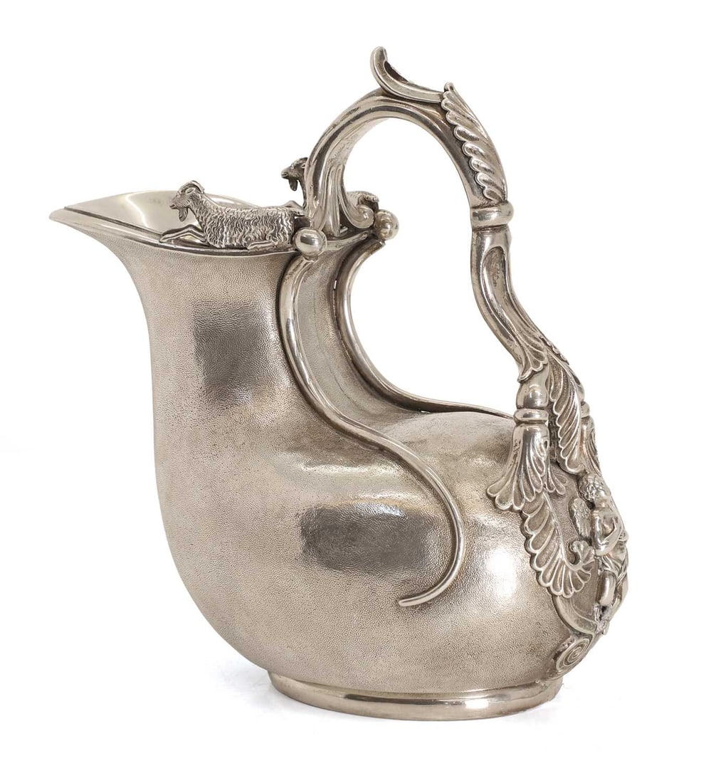 An Irish silver askos pitcher, (1 of 2)