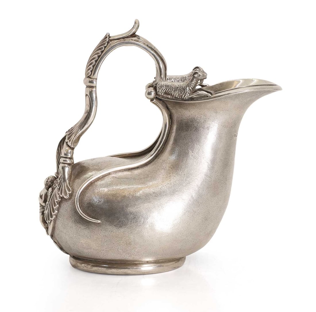 An Irish silver askos pitcher, - 2