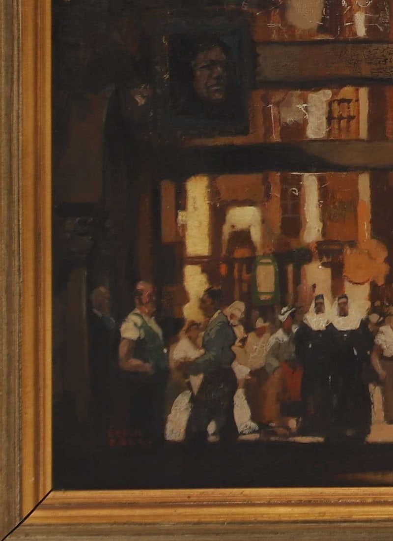 Leslie Carr (British, 1891-1969) Figures in a town - 3