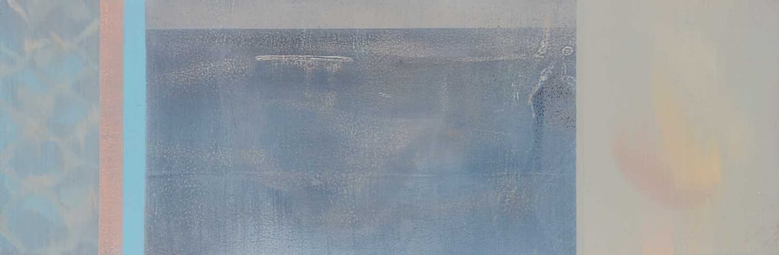Louise Butler Adams (British, b.1970) 'Float': Louise Butler Adams (British, b.1970) 'Float' signed with monogram verso, also signed 'Louise Butler Adams', inscribed with title and dated 'May '97' verso, oil on board 20.5 x 61cm; unframed