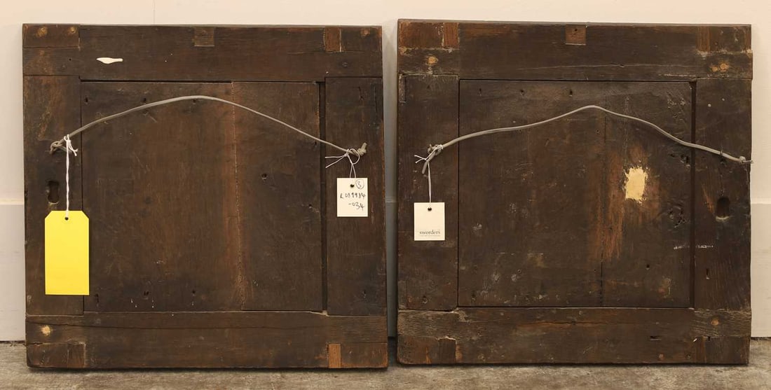 A pair of framed wooden carvings, 18th century and later - 2
