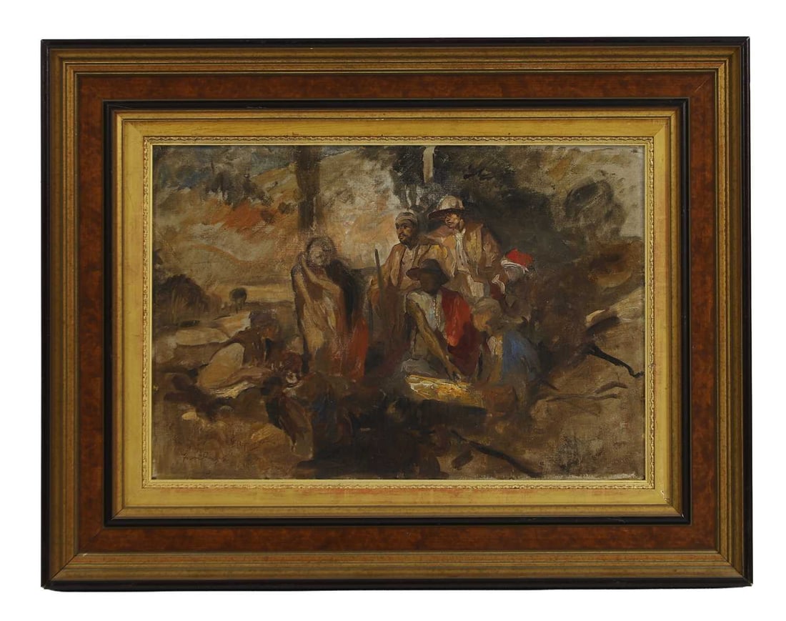 Sir Frank William Brangwyn RA (British, 1867-1956) Eastern figures round the fire - 2