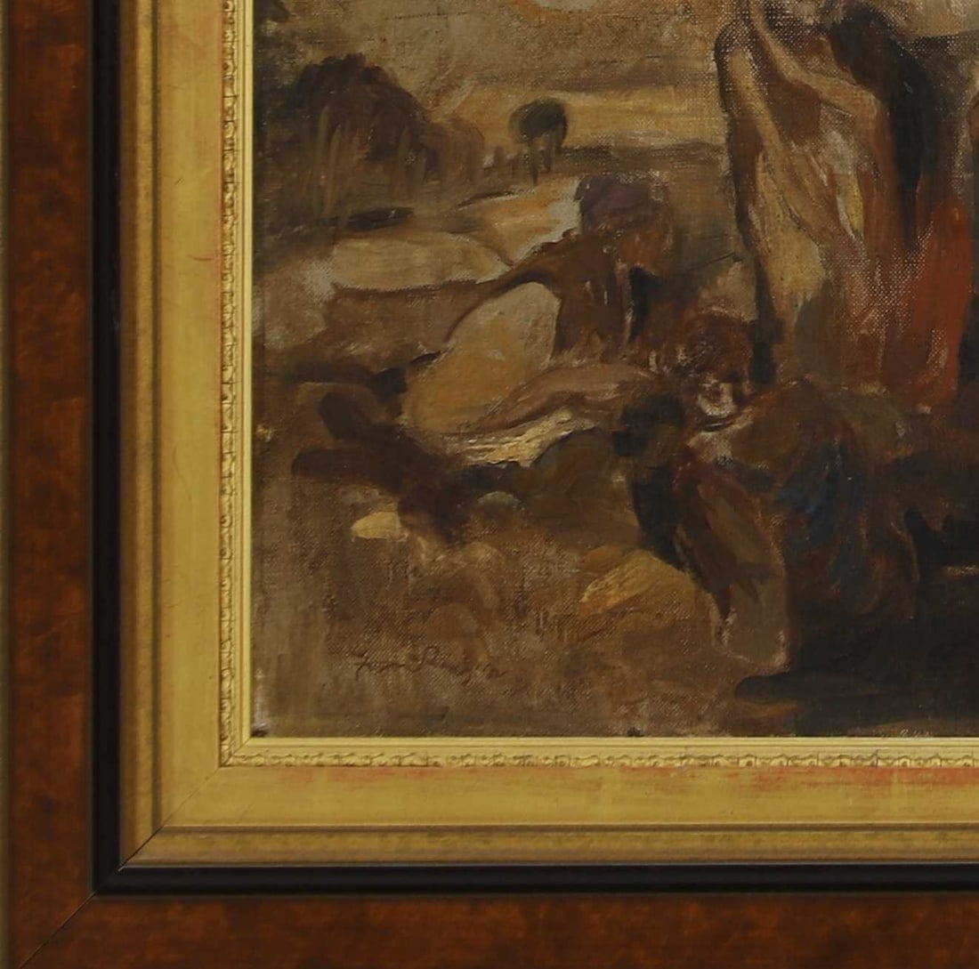 Sir Frank William Brangwyn RA (British, 1867-1956) Eastern figures round the fire - 3