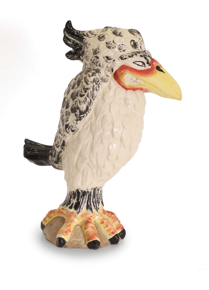 A glazed pottery figure of a grotesque bird by Lorna Bailey, of recent manufacture, - 2