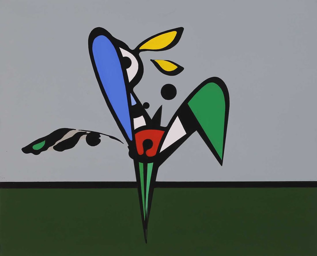 Peter Denmark (British, 1950-2014) 'H956': Peter Denmark (British, 1950-2014) 'H956' acrylic on canvas 61 x 75.5cm; framed 68 x 83cm Condition Report: On close inspection there is a very small, fine crack starting to emerge to the centre of