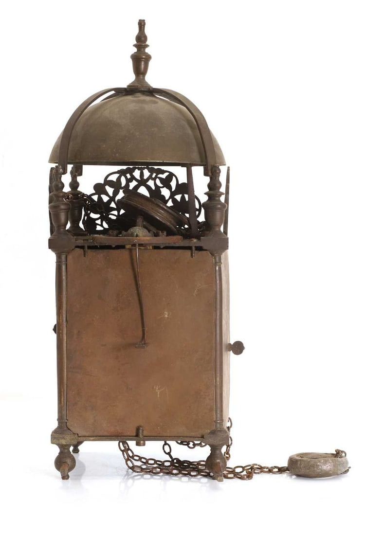 A brass lantern clock by Thomas Dyde, London, circa 1680, - 2