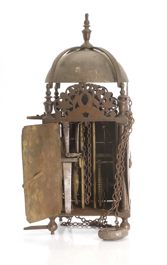 A brass lantern clock by Thomas Dyde, London, circa 1680, - 3