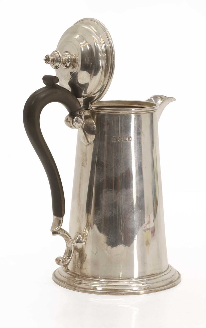 A George V silver coffee pot, - 2