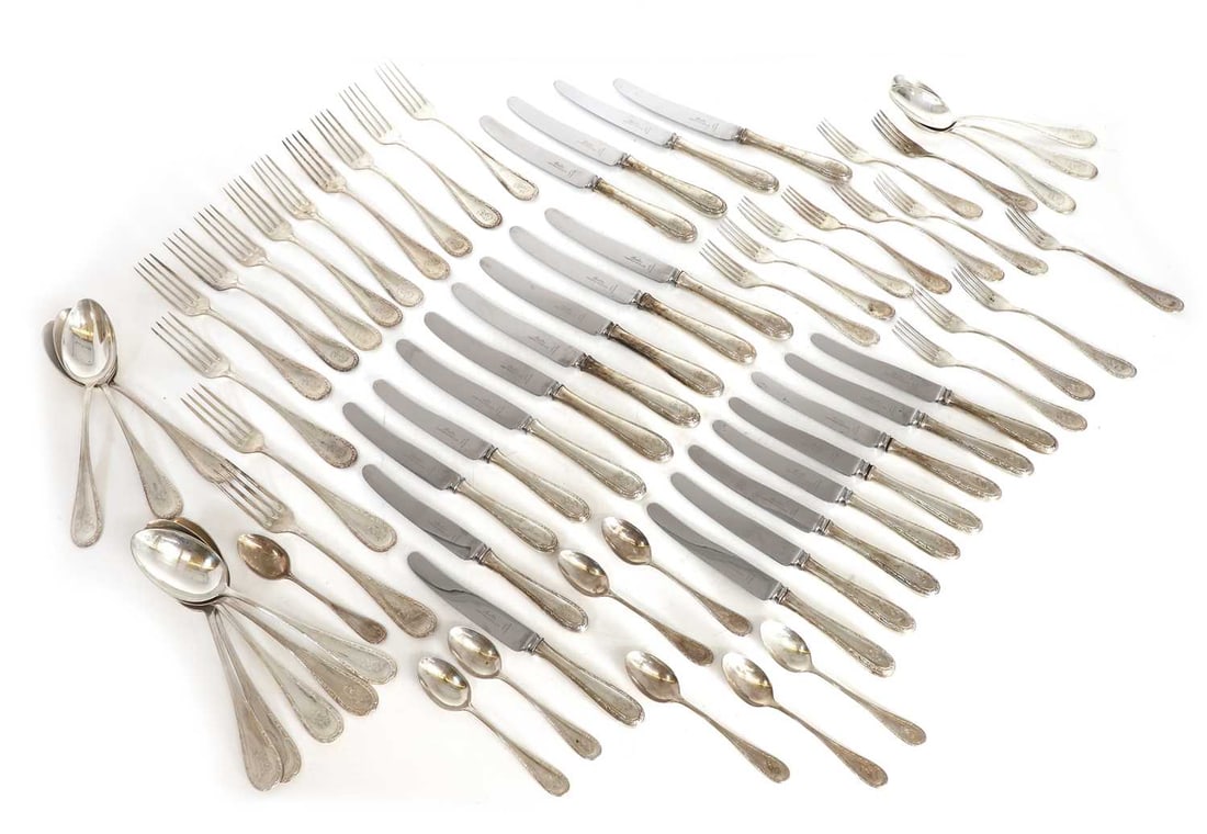 A German silver part flatware service, (1 of 1)