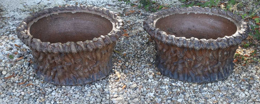 A pair of naturalistic branch planters, (1 of 1)
