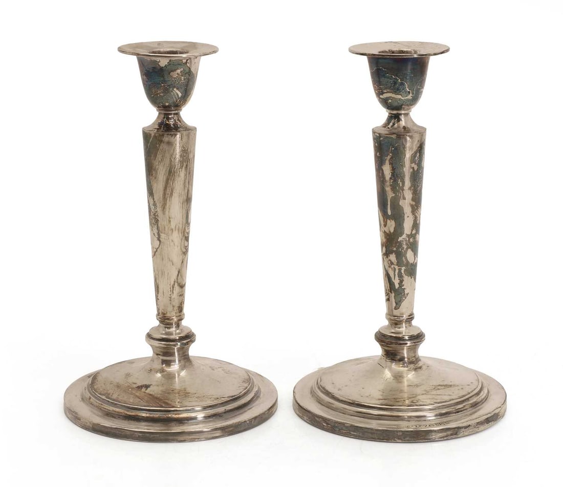 A pair of Scandinavian silver candlesticks, (1 of 1)