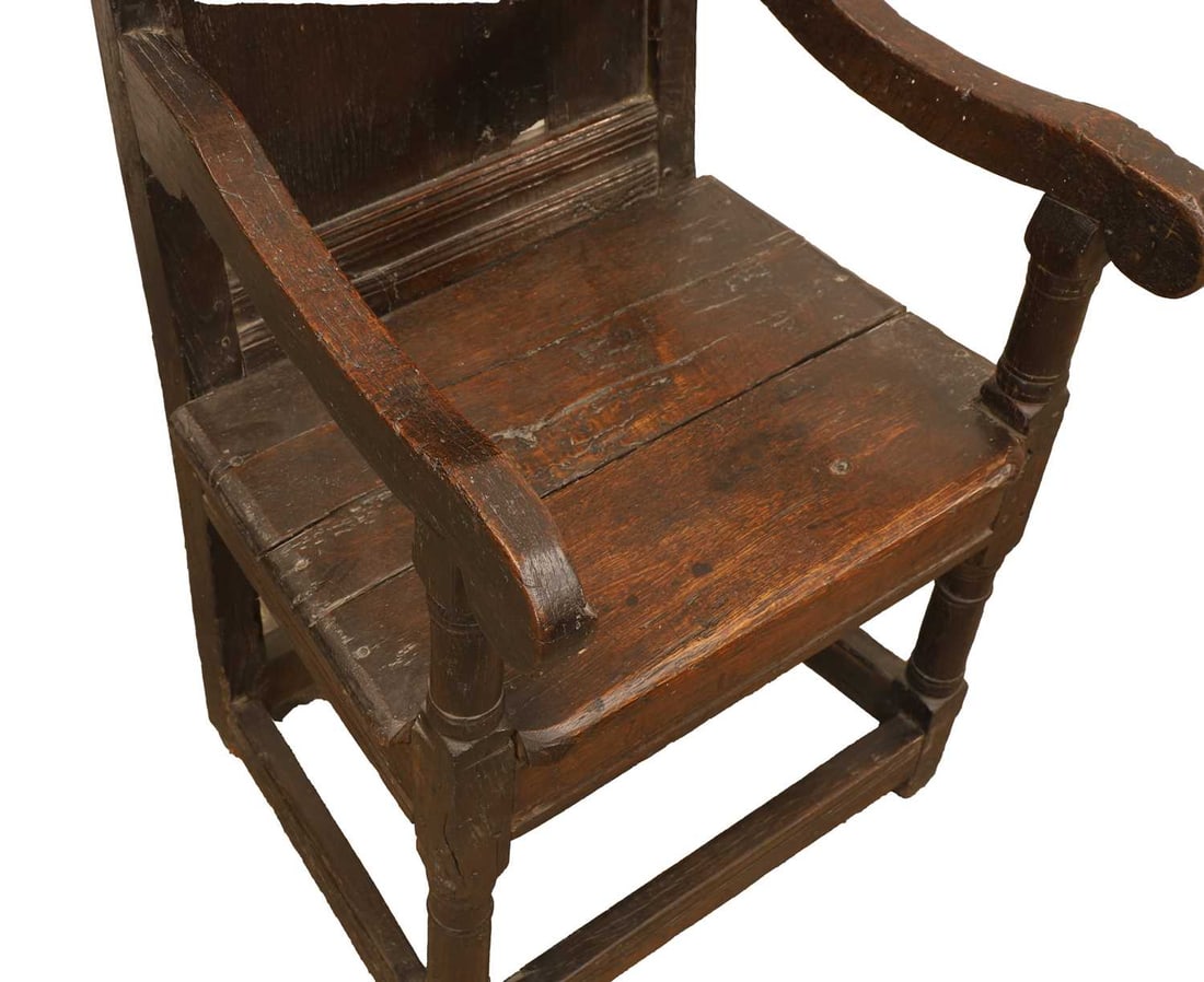 An oak Wainscot chair, 19th century and later, - 2