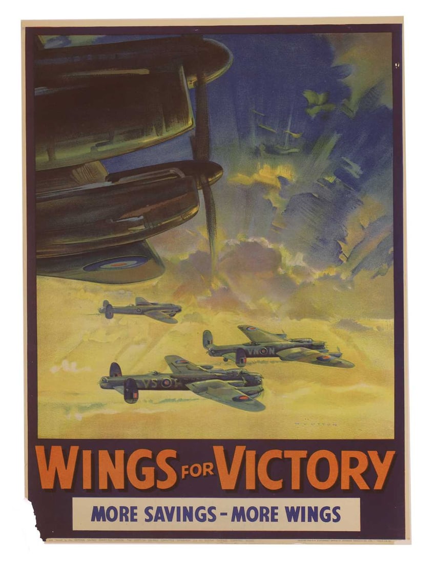 A WWII National Savings poster, 'Wings For Victory - More Savings More Wings', - 2
