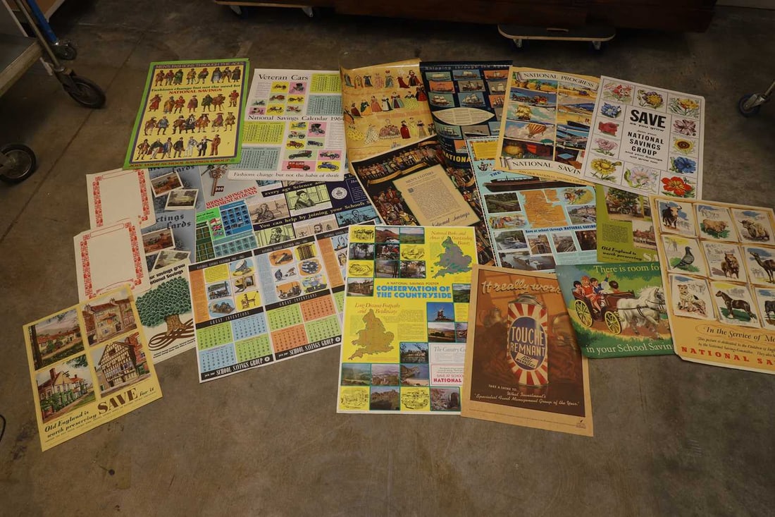 Thirty-two various National Savings posters, 1940-1980s, (1 of 2)