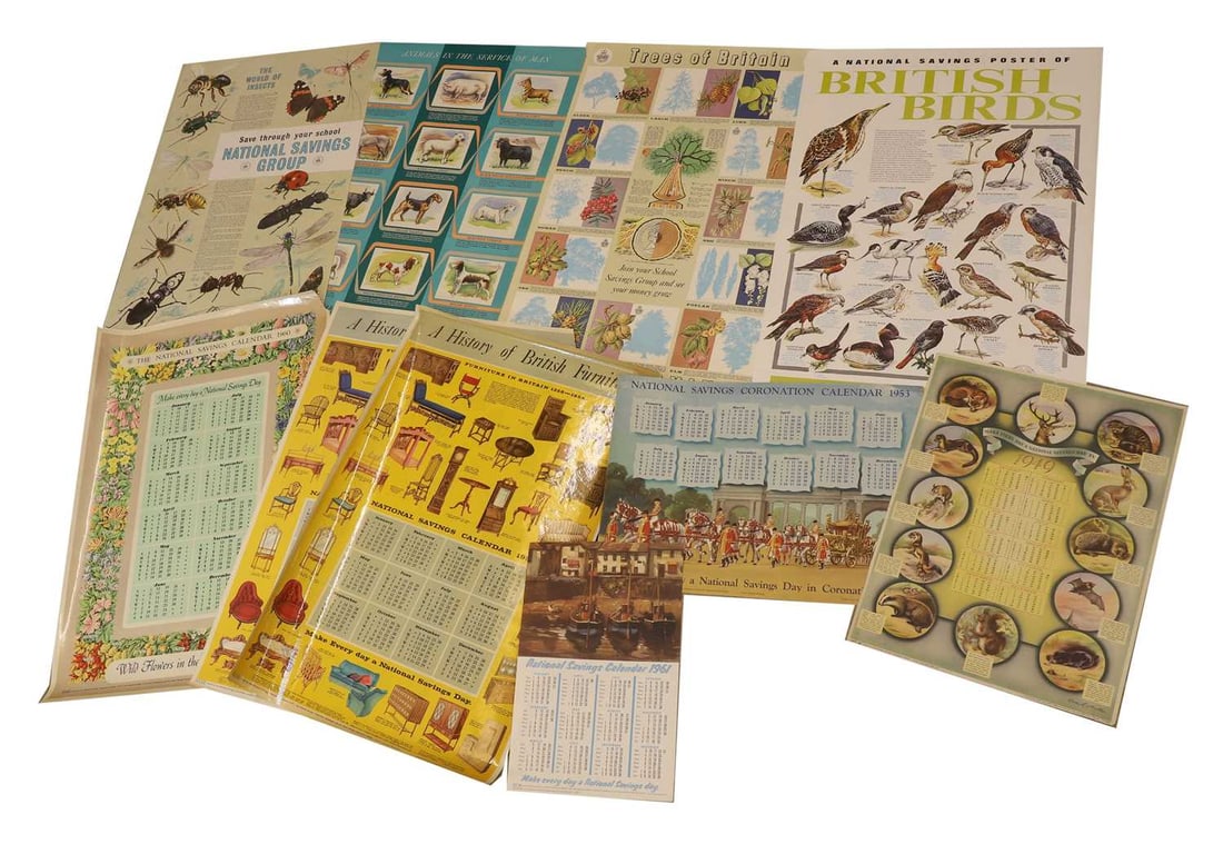 Thirty-two various National Savings posters, 1940-1980s, - 2