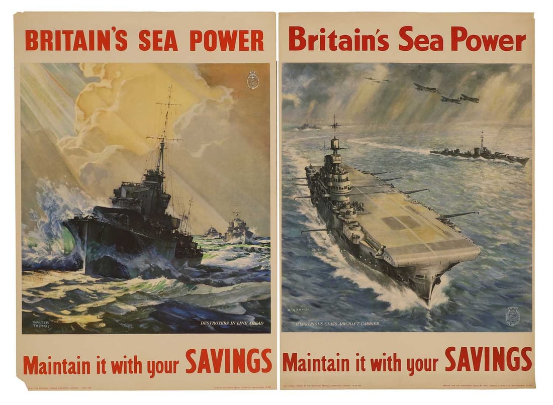 Two WWII National Savings posters, 'Britain's Sea Power' (1 of 1)