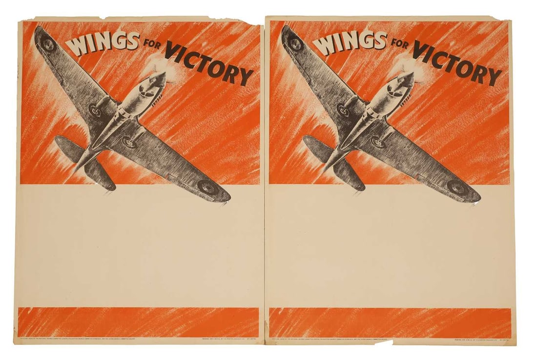 Two duplicate WWII National Savings posters, 'Wings For Victory' (1 of 1)