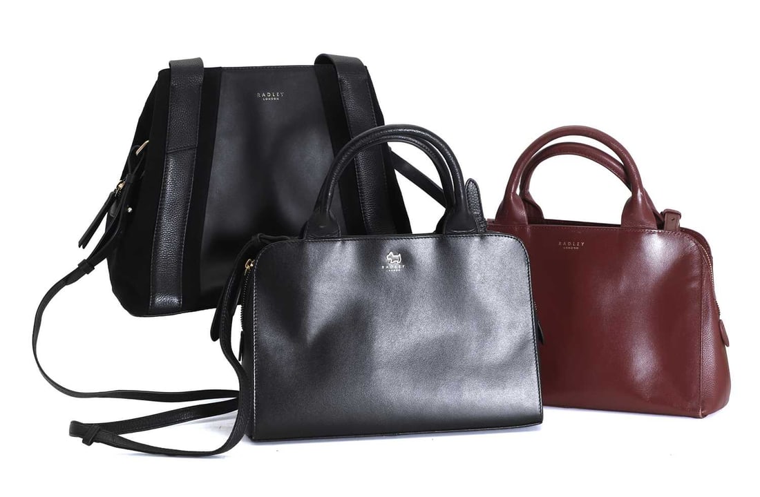 Three Radley handbags, of recent manufacture,: Three Radley handbags, of recent manufacture, each with dust bags 3 Condition Report: Fair overall.