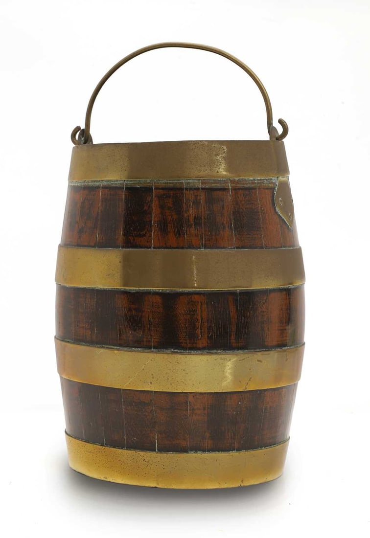 A small coopered oak barrel, 20th century, - 2