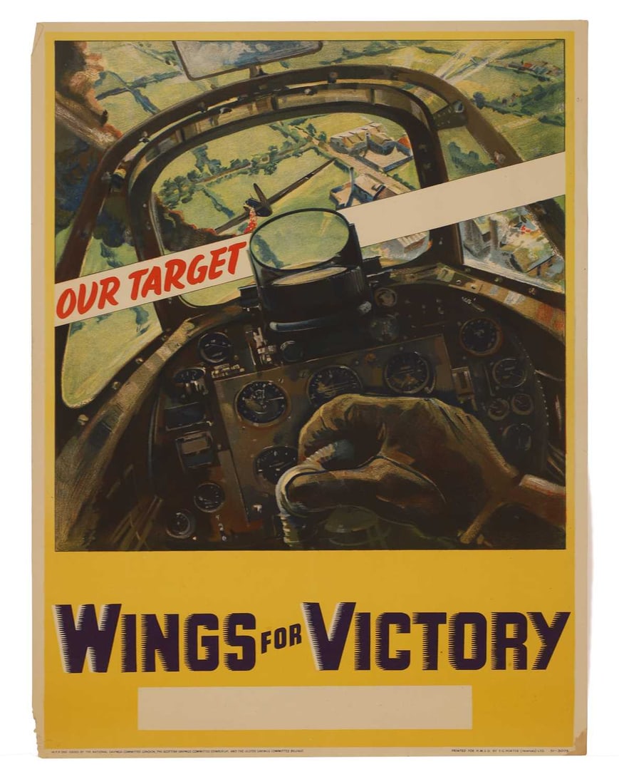 A WWII National Savings poster, 'Wings For Victory - Our Target' - 2