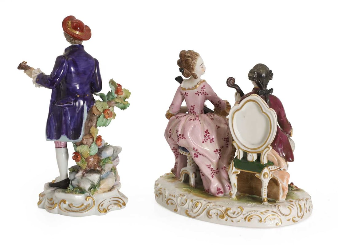 A figural porcelain couple, 19th century, - 2