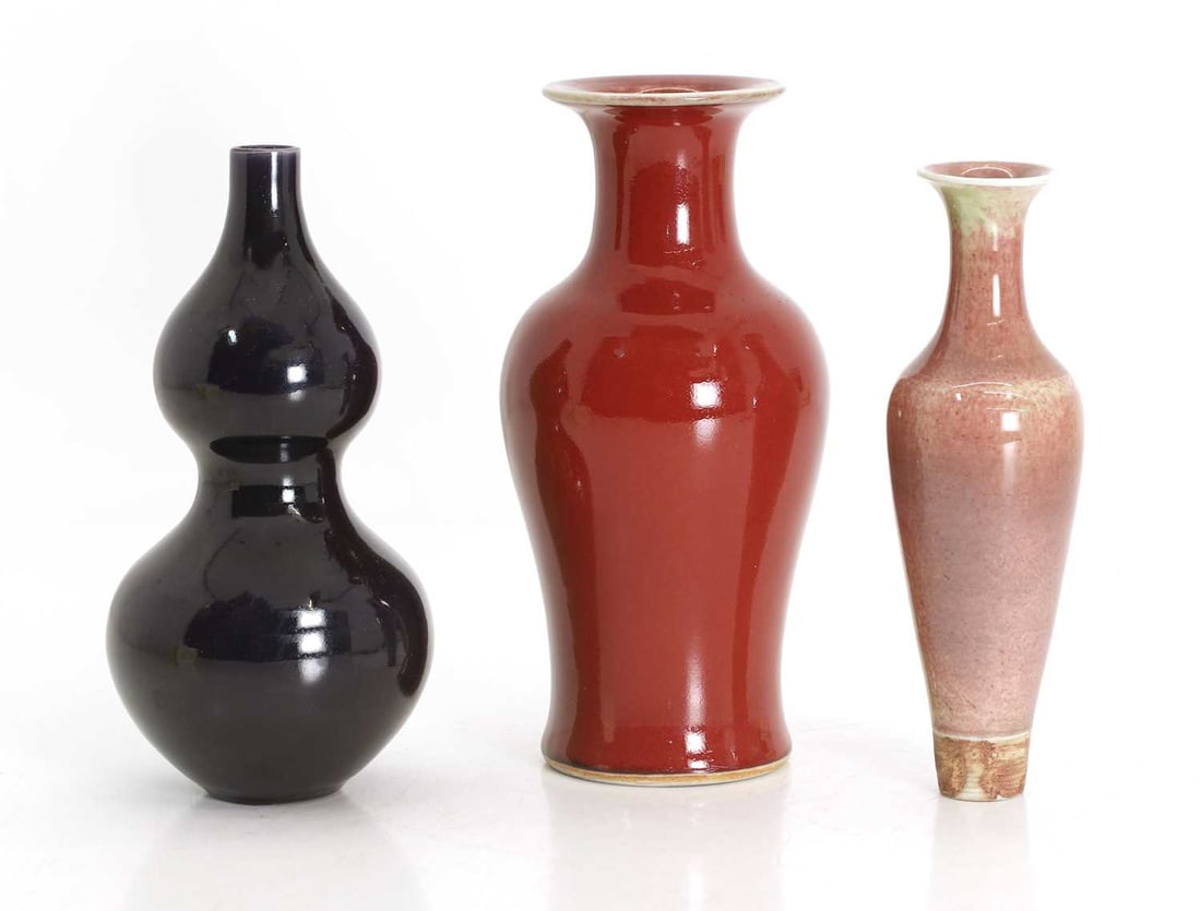 Three Chinese monochrome vases, (1 of 1)
