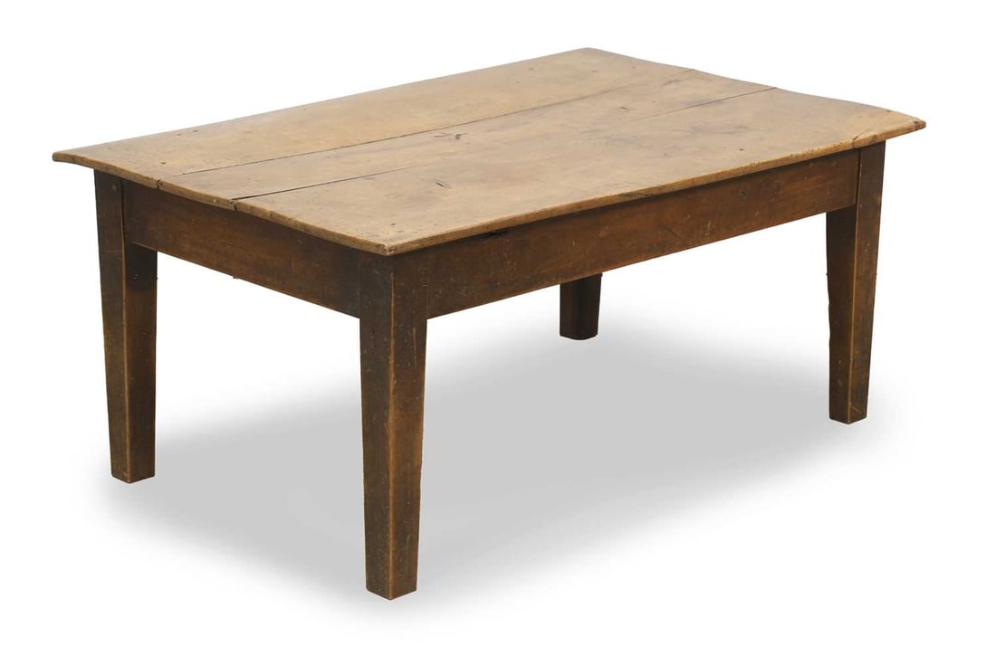 A provincial fruitwood coffee table, 19th century, French, (1 of 2)