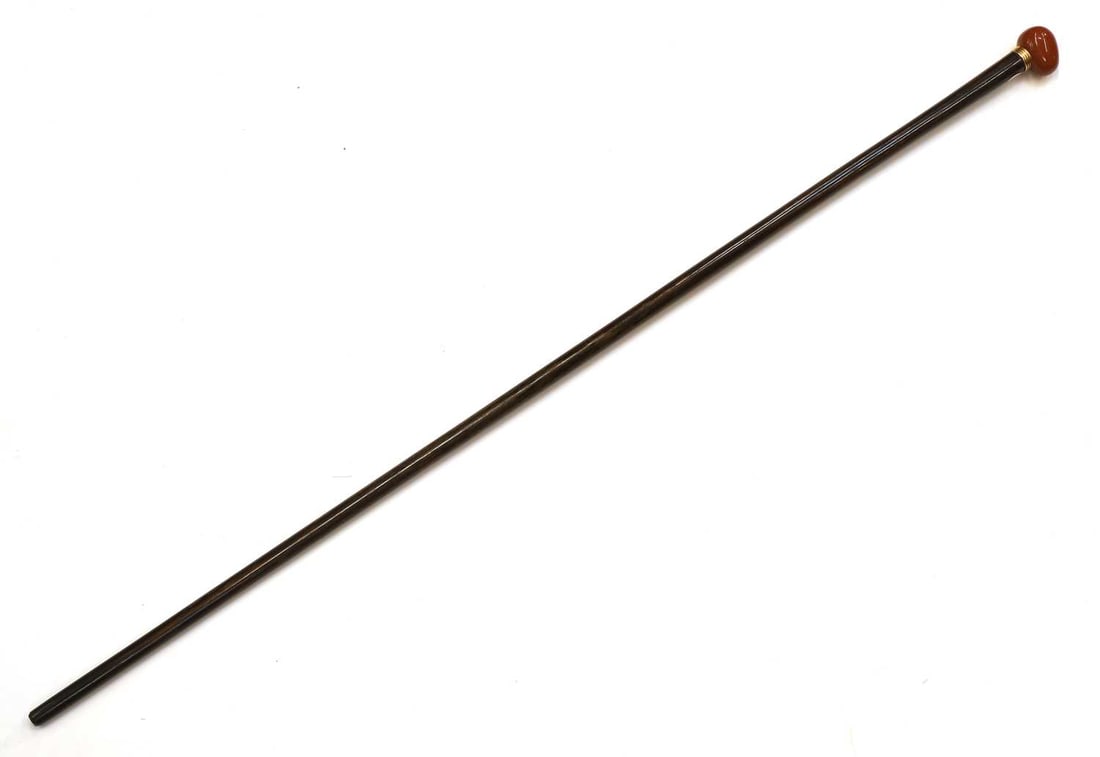 A French hardstone-mounted walking cane, circa 1900, (1 of 2)