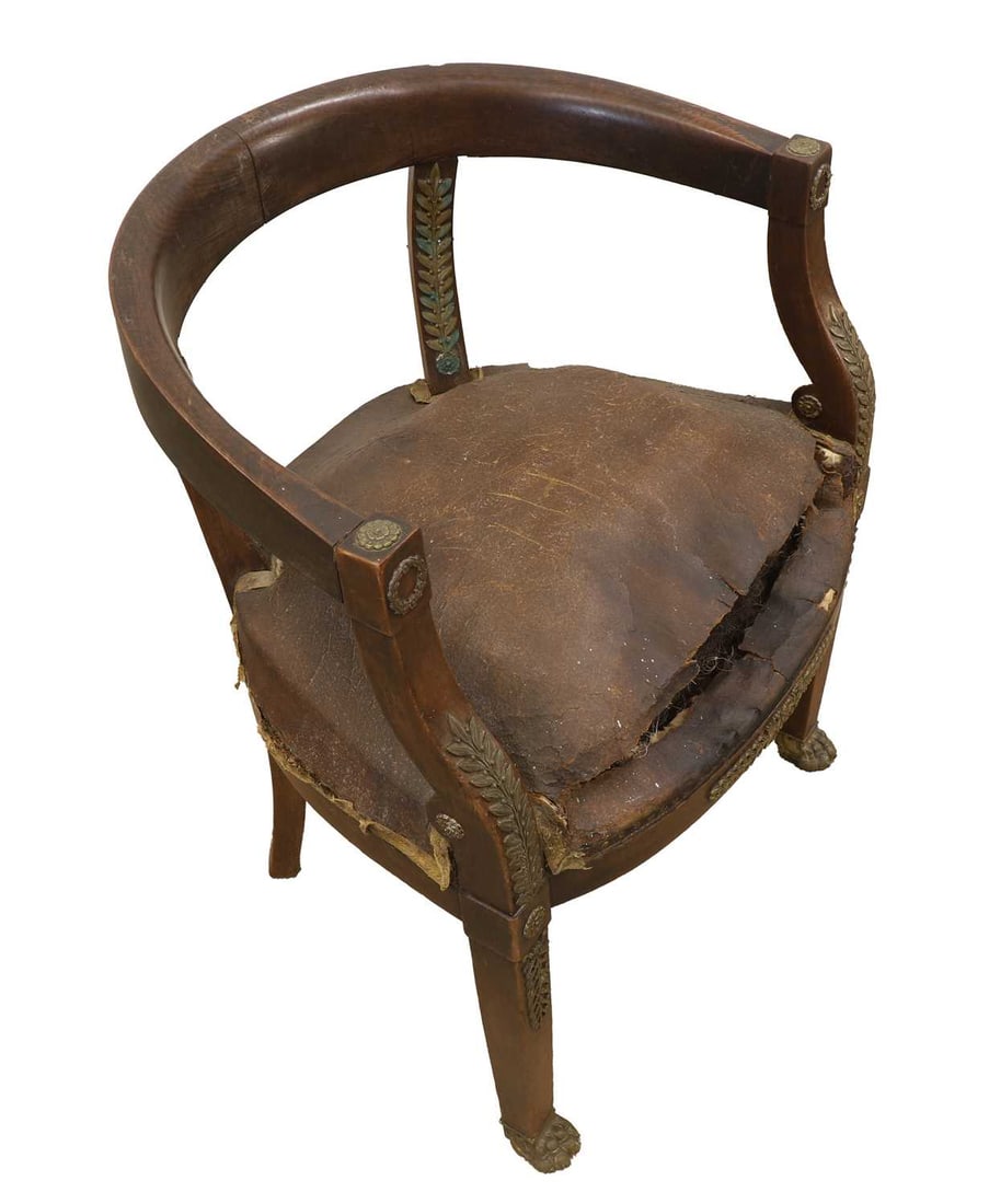 A French empire-style tub armchair, early 19th century, - 2