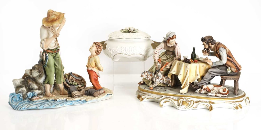 A collection of Capodimonte ceramic wares, (1 of 2)