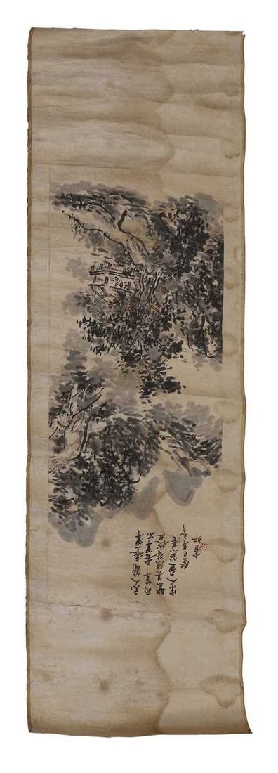 A Chinese gouache painting, 20th century, - 2