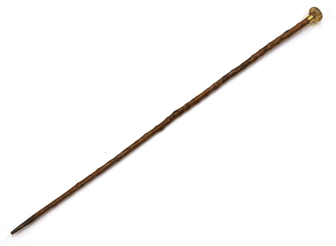 A silver-gilt mounted walking cane, by Charles Henry Dumenil, London, 1904, stamped Brigg, (1 of 1)
