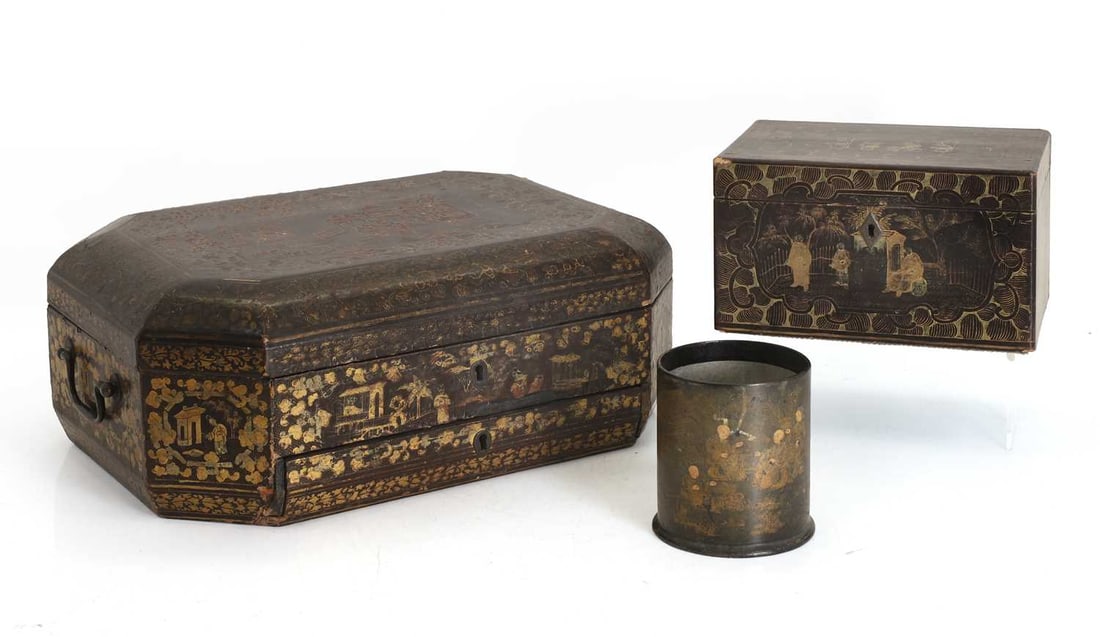 A group of Chinese export boxes, 19th century, (1 of 2)
