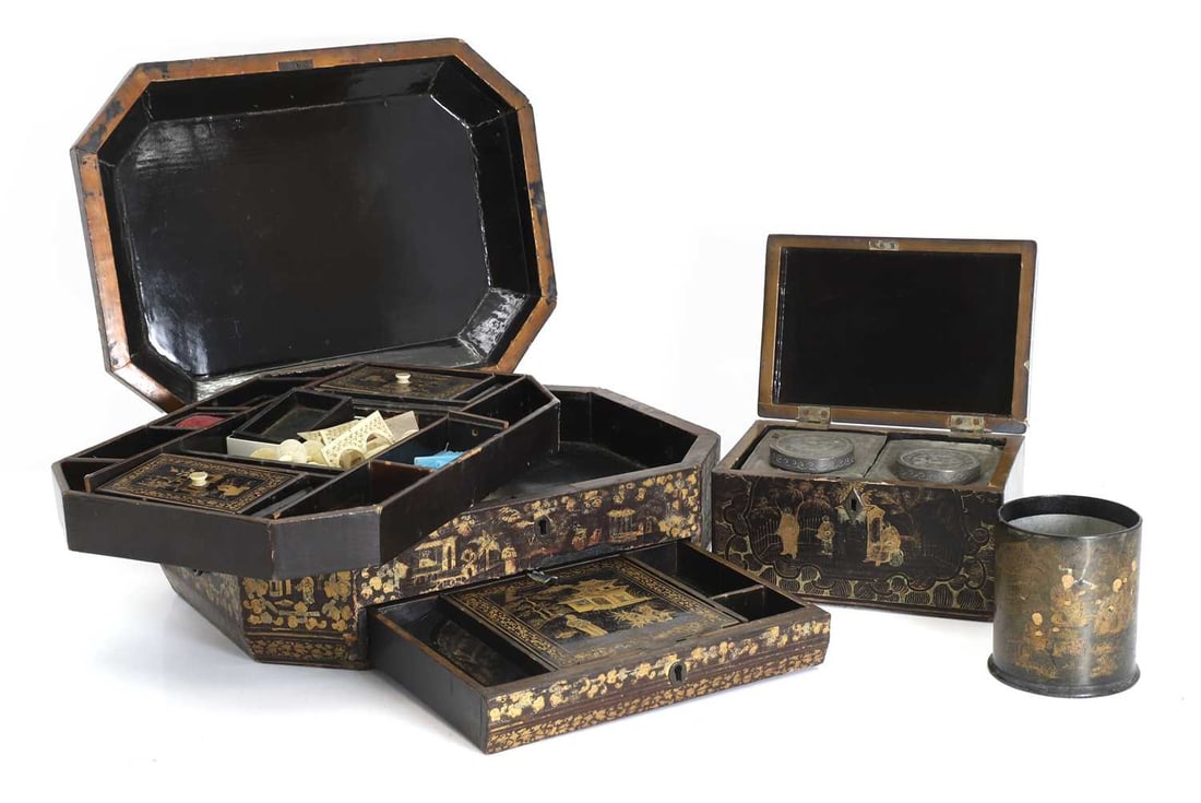 A group of Chinese export boxes, 19th century, - 2