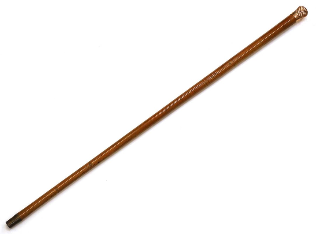 A 9ct mounted walking cane, London, 1889, (1 of 2)