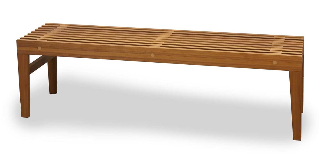 A contemporary walnut bench, of recent manufacture, (1 of 2)