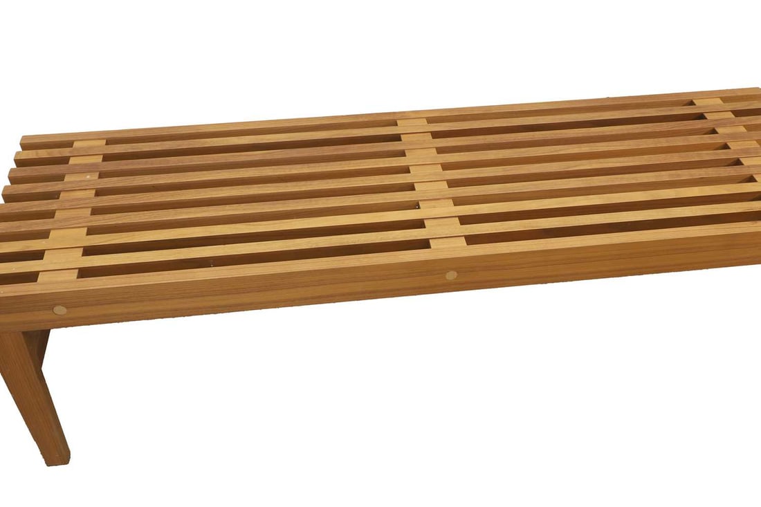 A contemporary walnut bench, of recent manufacture, - 2