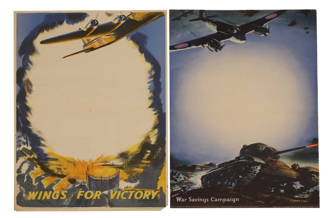 Two WWII National Savings posters, 'Wings For Victory' and 'War Savings Campaign' (1 of 1)