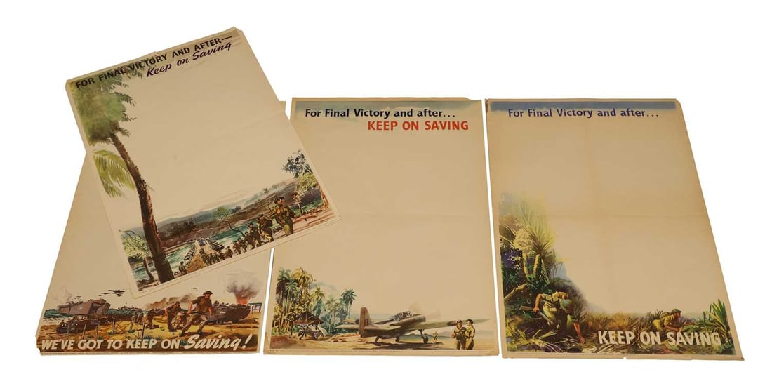 Four WWII National Savings posters, 'We've Got To Keep On Saving' and 'For Final Victory And After.. (1 of 1)
