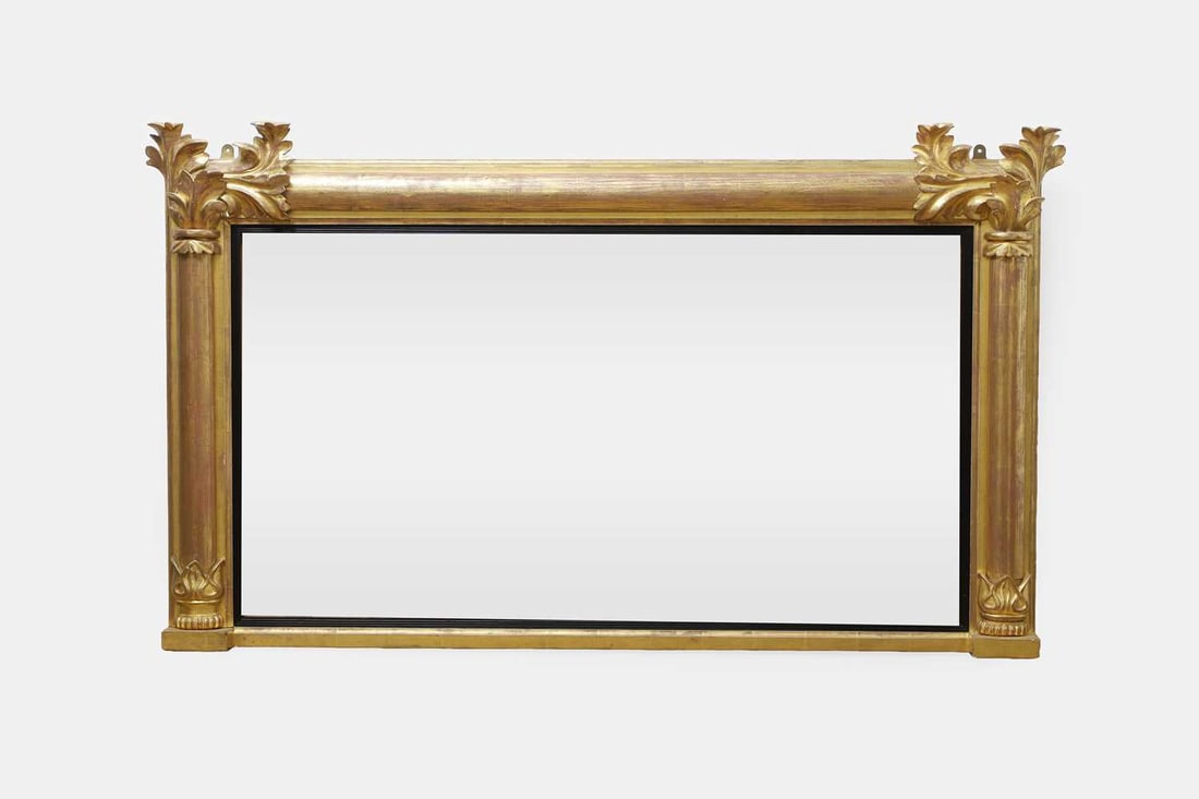 A giltwood overmantel mirror, mid-19th century, (1 of 2)