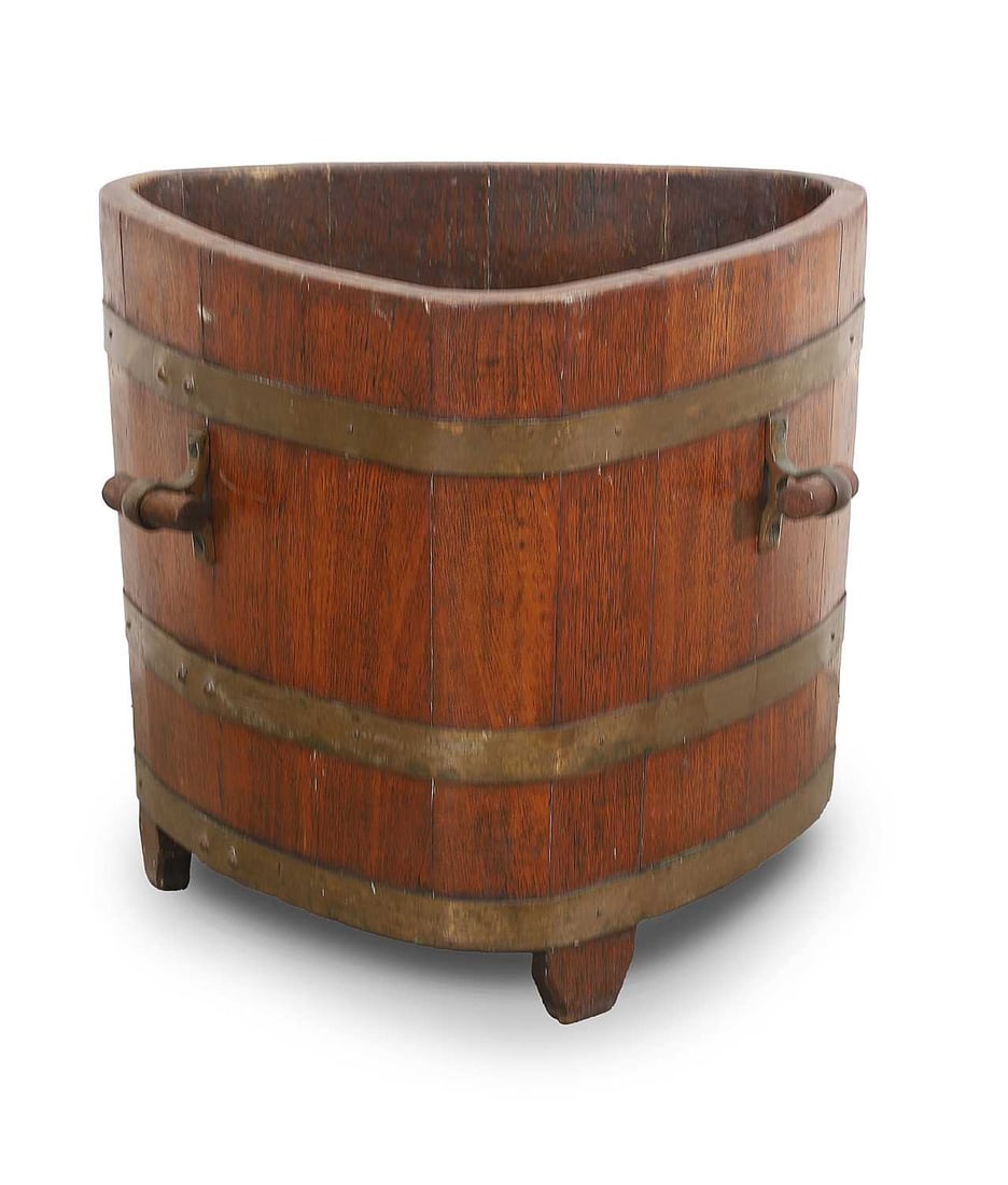 A teak log bucket, early 19th century, (1 of 2)