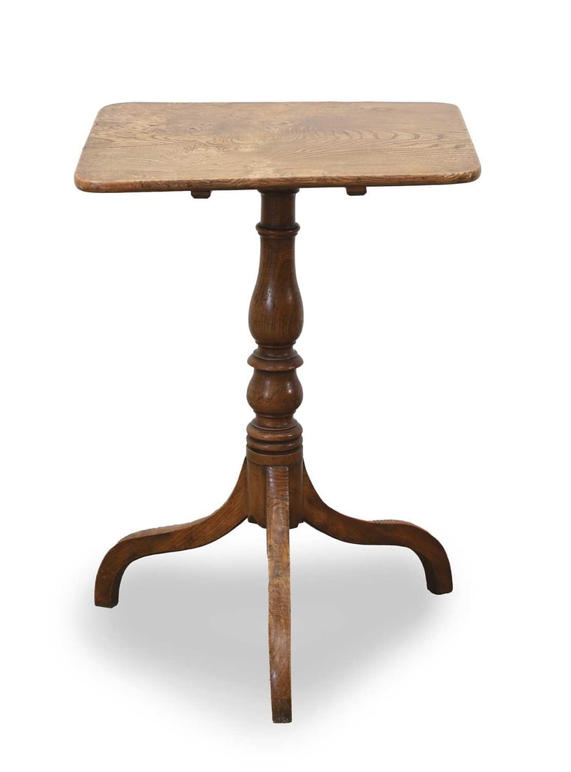 A small elm tripod table, early to mid 19th century, (1 of 2)
