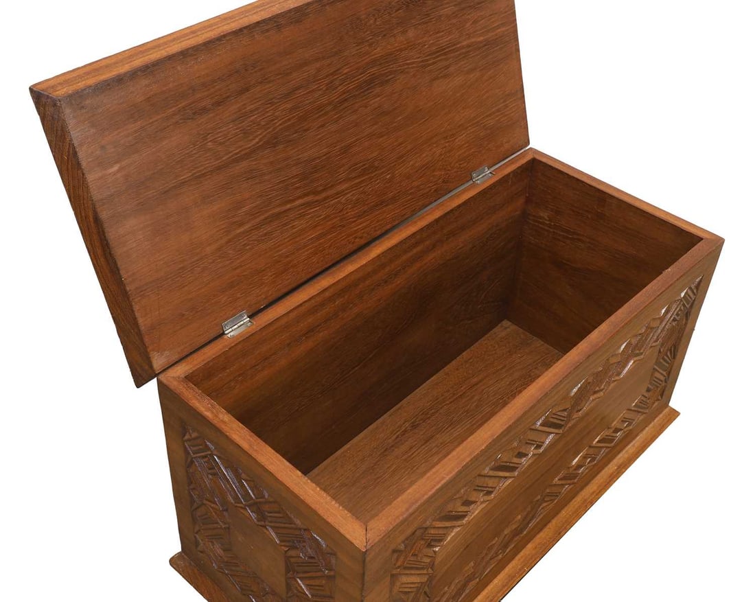 A Conglese carved hardwood chest, mid 20th century, - 2